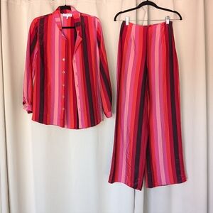 Never Fully Dressed 2PC top and pants striped set, size 4